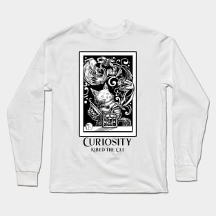 Opening Pandora's Box - Curiosity Killed The Cat -Black Outlined Version Long Sleeve T-Shirt